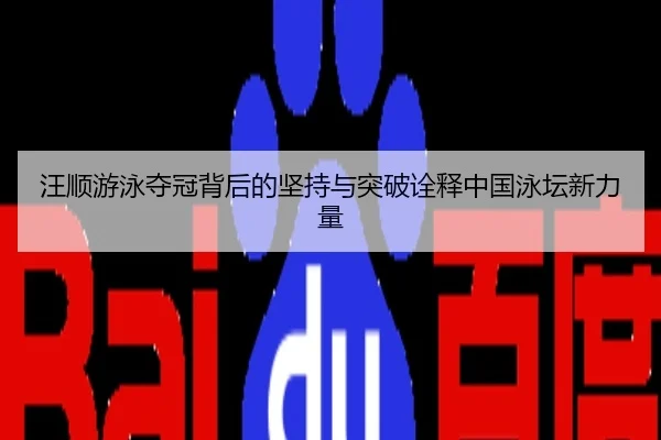 汪顺游泳夺冠背后的坚持与突破诠释中国泳坛新力量